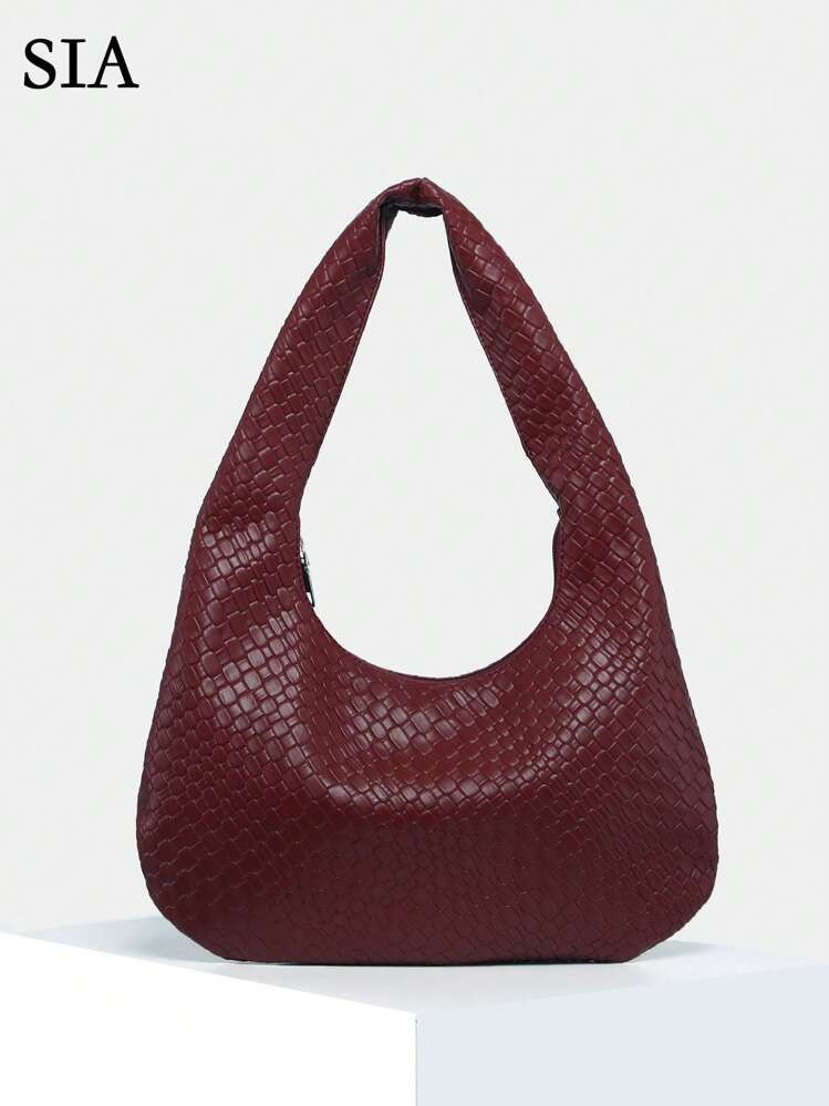 1pc Women Retro Simple Casual Angora Faux Woven Leather Suede Large Capacity Shoulder Tote Bag, Suitable For Outings, Dates, Commuting, Retro Inspired Bag For Women, Perfectly Matching With Fall Outfits Women Fall Clothes For Women | SHEIN