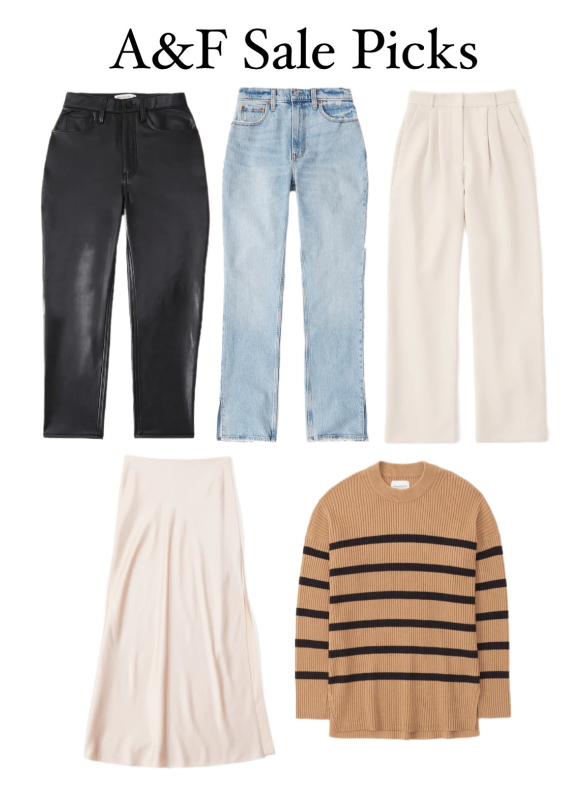 Abercrombie sale picks 
use code AFLTK for 25% off site wide
lam 5'2 and wear a 30S
#abercrombiedenim #leathertrousers 

#LTKxAF #LTKsalealert #LTKunder100