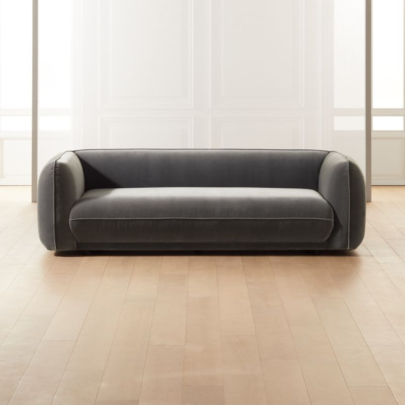 Valmar Grey Velvet Sofa + Reviews | CB2 | CB2