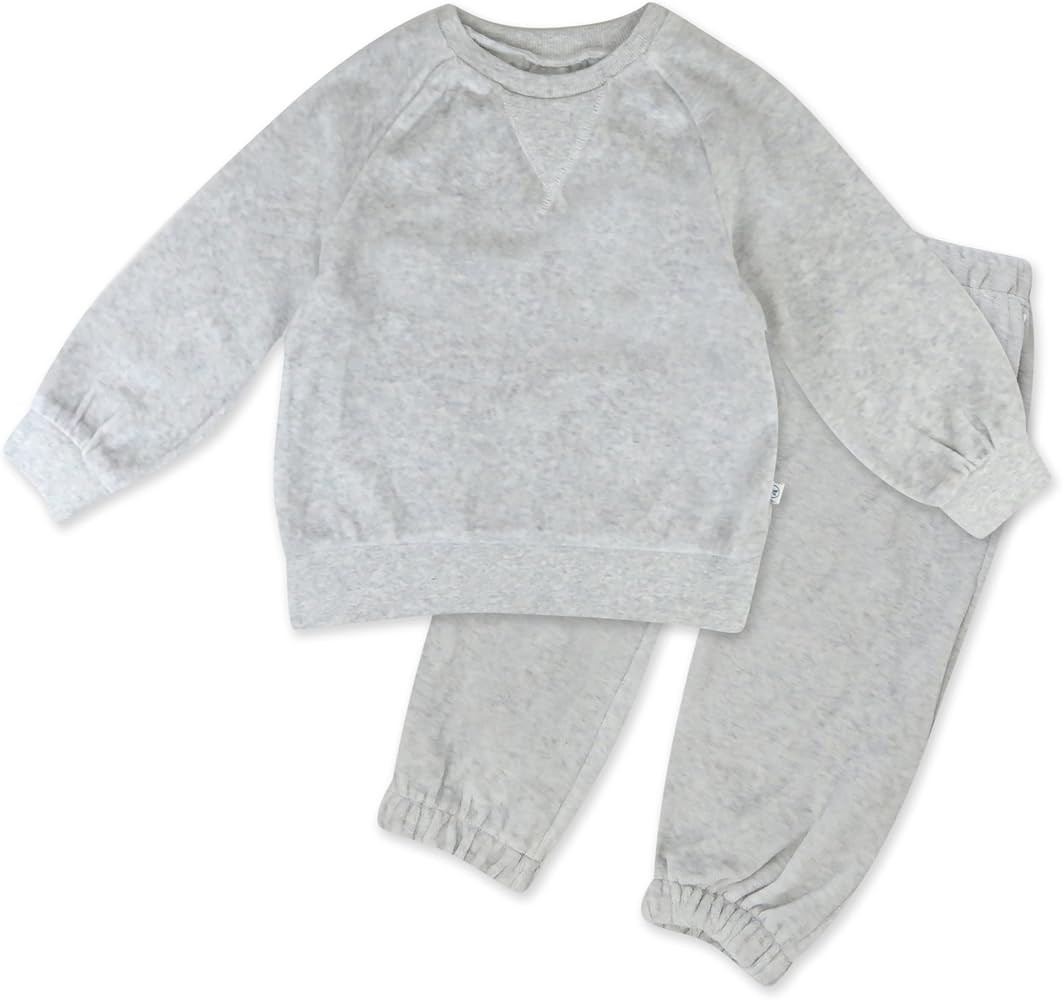 HonestBaby Baby 2-Piece Cozy Velour 100% Organic Cotton Sweatshirt and Jogger Sweatpants Set | Amazon (US)