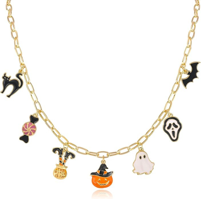NEKOL Halloween Necklace for Women, Nightmare before Christmas Horror Party Charm Choker Necklace... | Amazon (US)