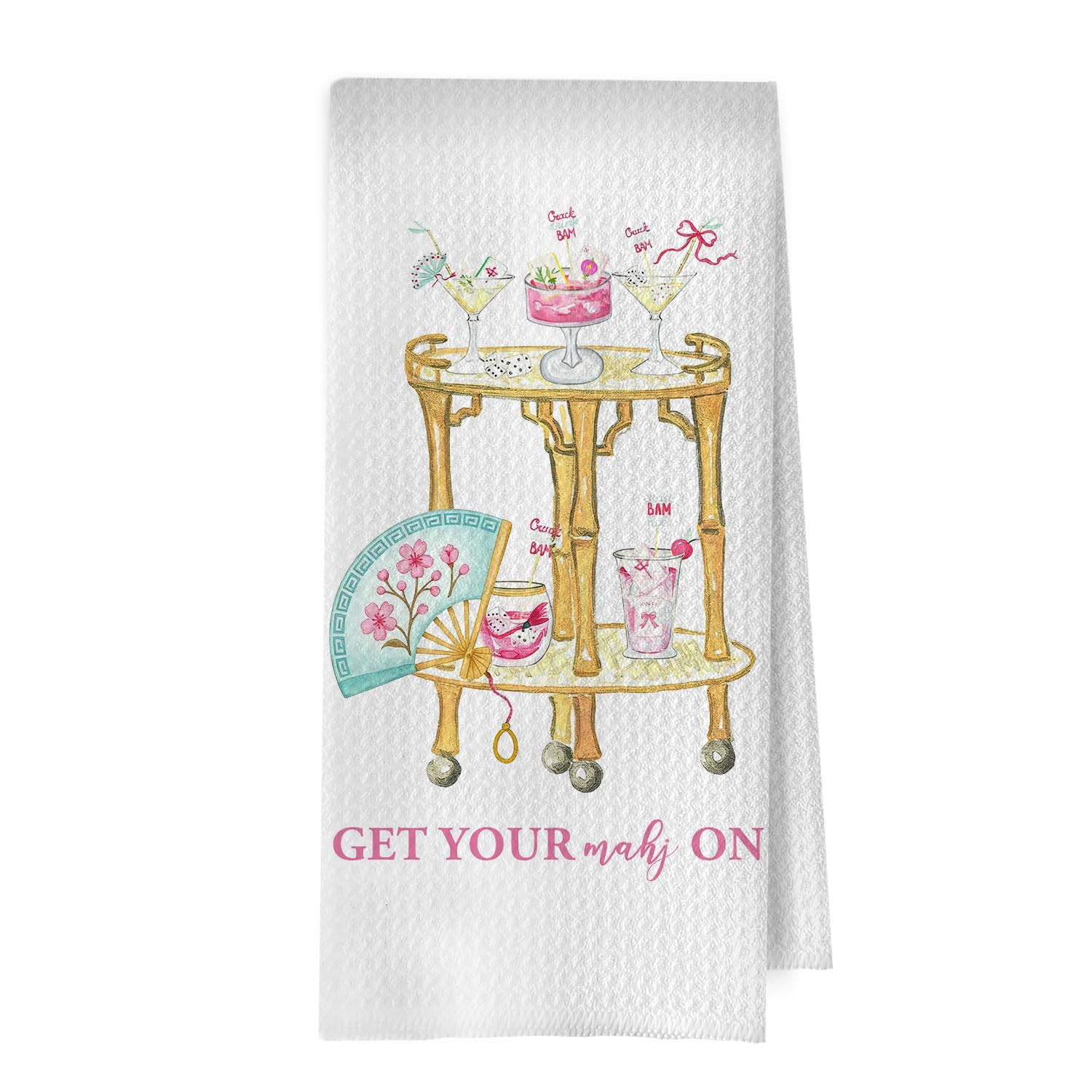 Mahjong Chinoiserie bar Towel - Bar Cart Mahjong Chinoiserie Decorative Waffle Dish Towels, Chino... | Amazon (US)