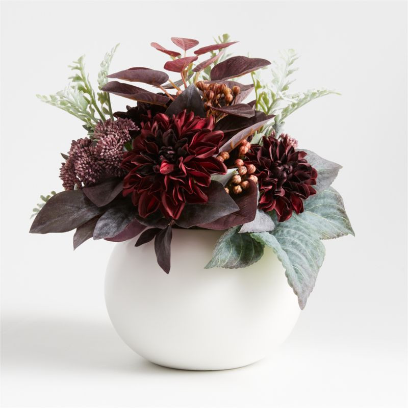 Plum Berry & Dusty Miller Artificial Floral Arrangement | Crate & Barrel | Crate & Barrel