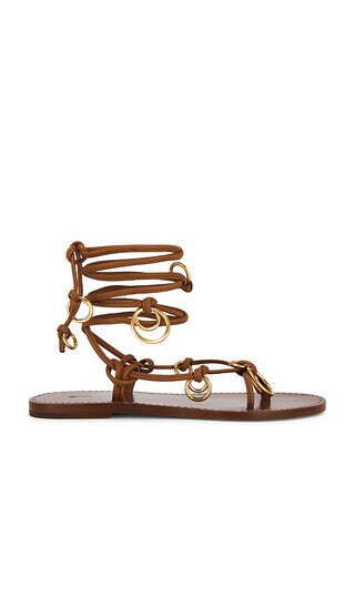 Polo ralph lauren sandalias planas con anillo envolvente de piel en color marrón talla 10 | Revolve Clothing (Global)