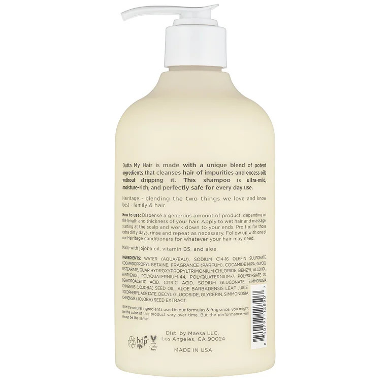 Hairitage Outta My Hair Gentle Daily Hydrating and Moisturizing Shampoo For Dry Hair with Jojoba ... | Walmart (US)