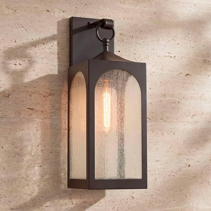 Tyne 20 1/2" High Bronze Lantern Modern Outdoor Wall Light Fixture | Amazon (US)