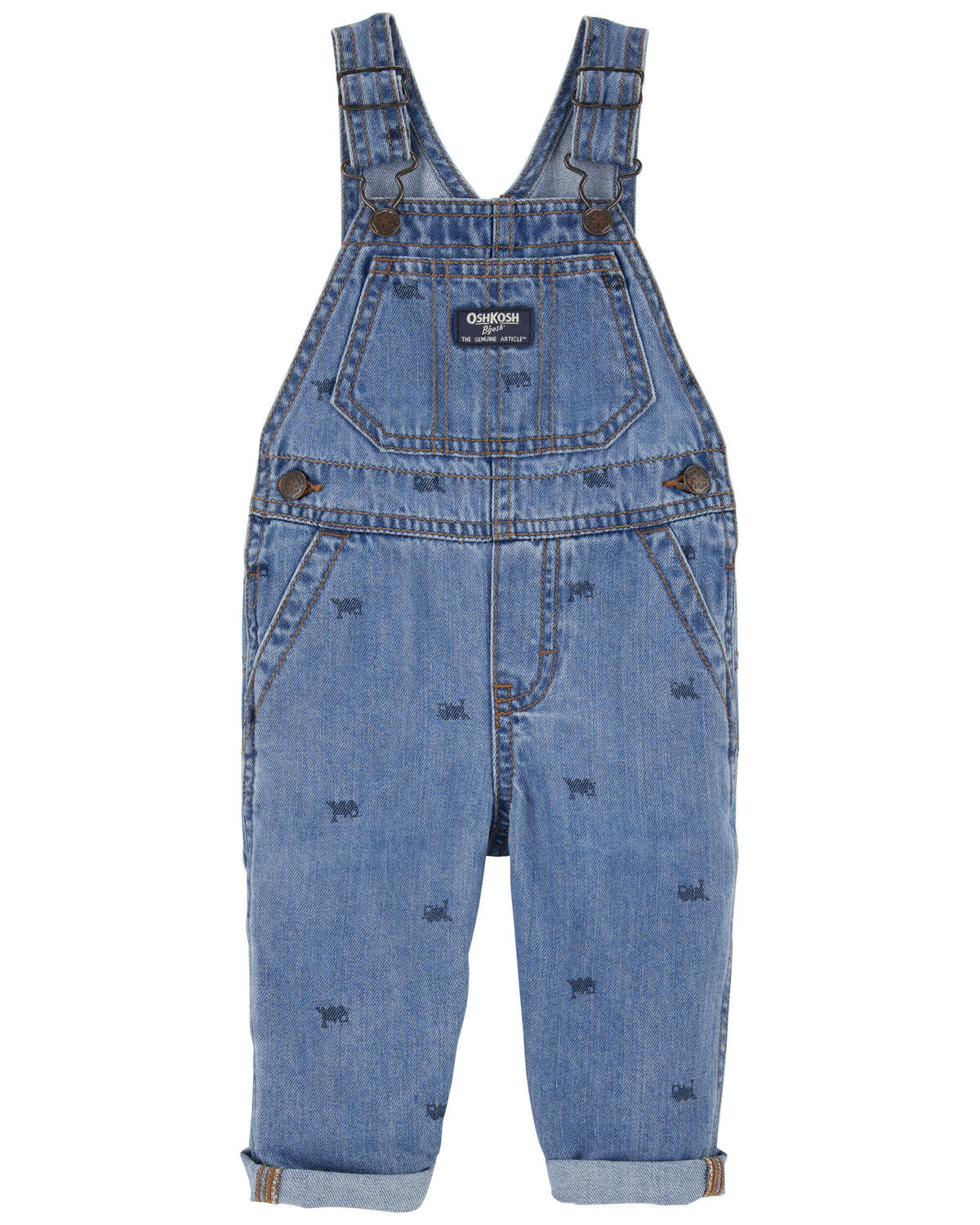 Baby Classic Denim Overalls: Removed Patch Remix - OshKosh | Carter's | Carter's Inc