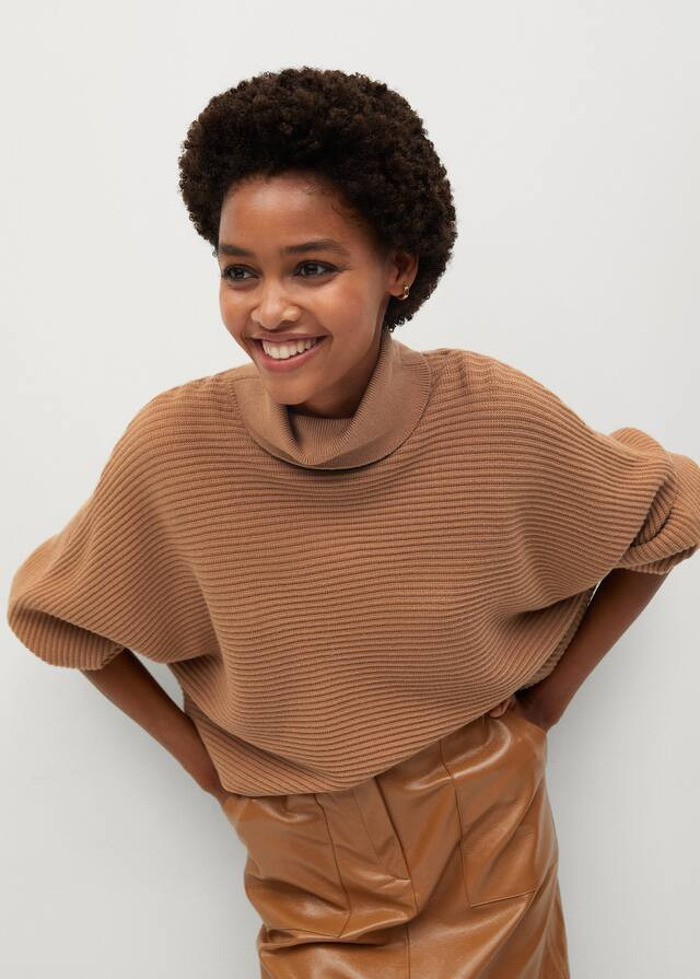 Turtleneck ribbed sweater | MANGO (US)