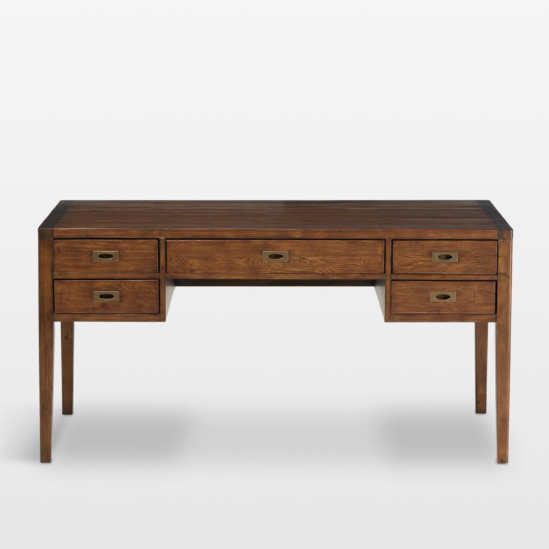 Morris 60" Chocolate Brown Desk + Reviews | Crate & Barrel | Crate & Barrel