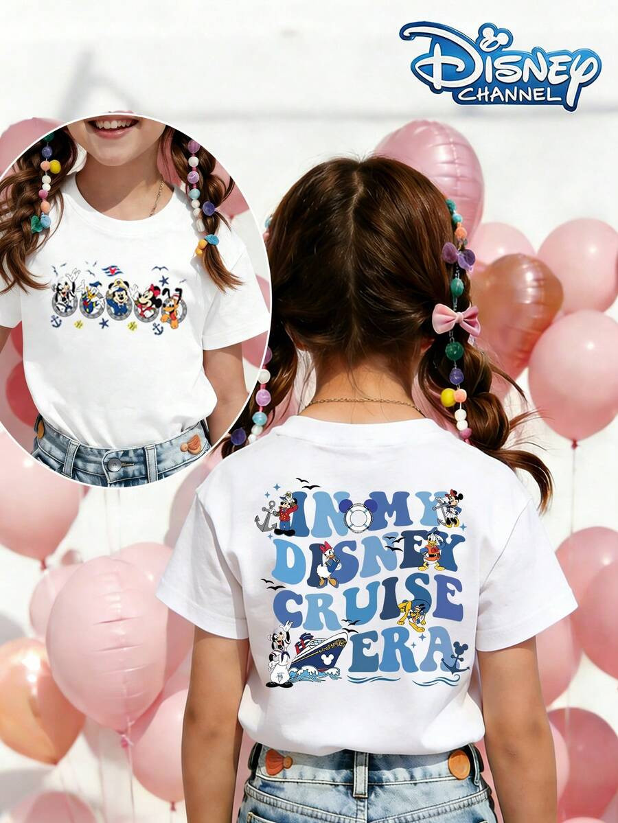 Both Sides Are Printed With The Nautical Patterns Of Disney Mickey And Friends, "My Disney Cruise... | SHEIN