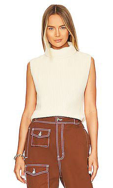 x REVOLVE Gianna Turtleneck Cable Vest in Ivory | Revolve Clothing (Global)
