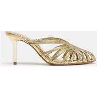 Zara - Metallic Effect Stiletto Heel Sandals - Women - Gold - Women | Zara US