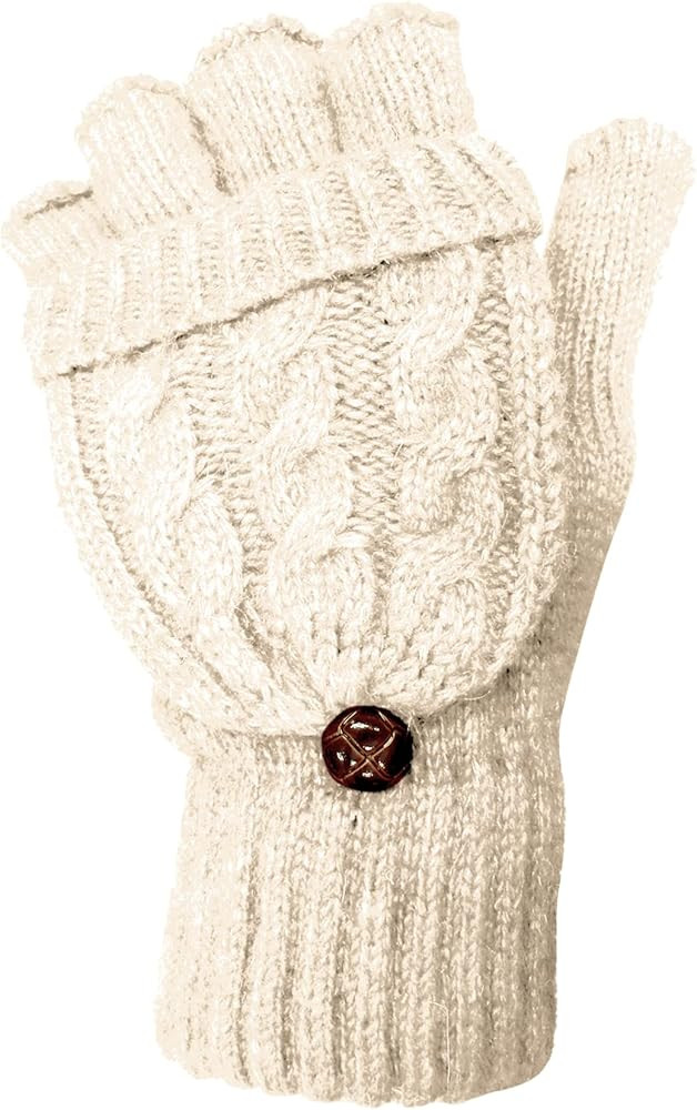 TOSKATOK® Ladies Womens Cable Knit Soft Winter Woolly Fingerless Gloves Mittens | Amazon (UK)