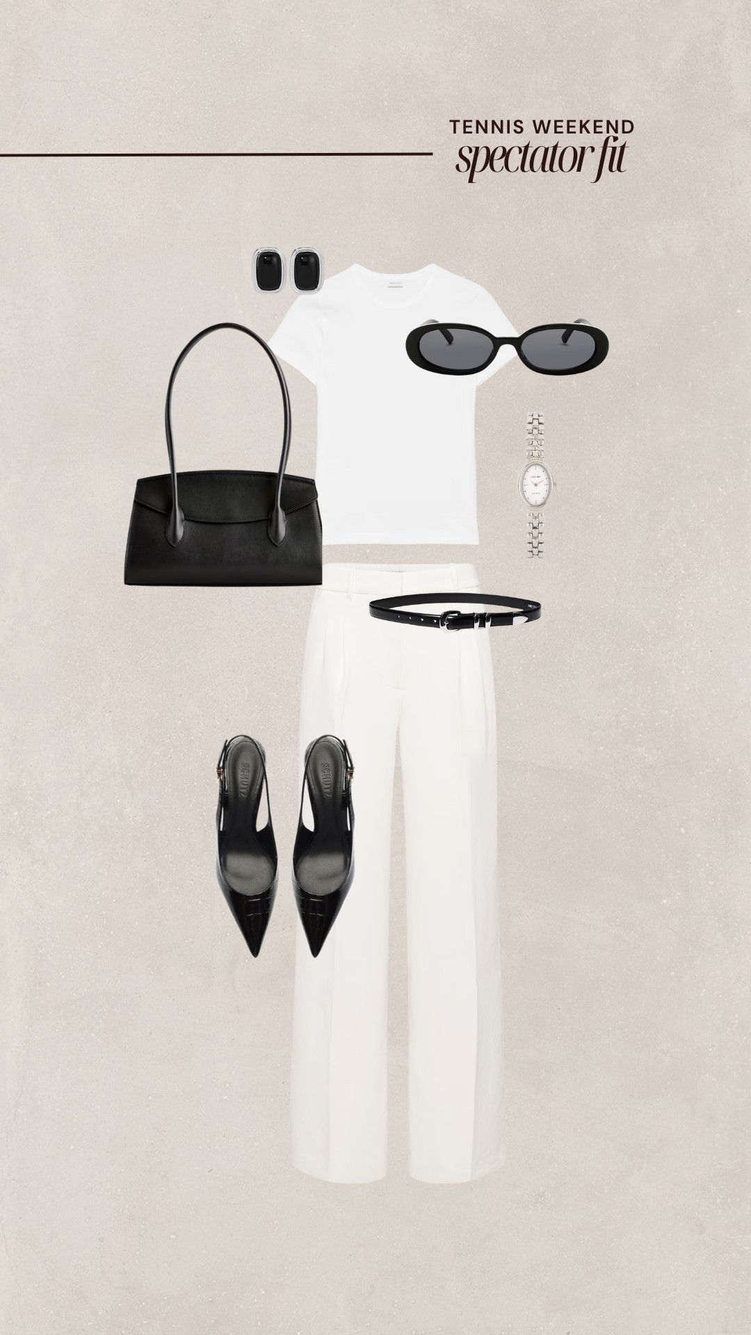 All white with black details 🖤

outfit inspo l black heels l white outfit  