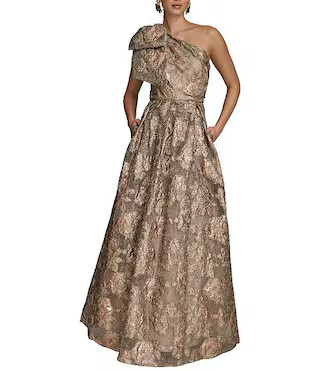 Donna Karan Sleeveless One Shoulder Jacquard Ball Gown | Dillard's | Dillard's