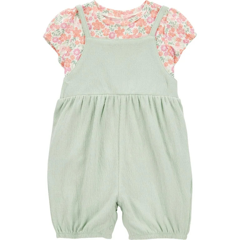Carter's Child of Mine Baby Girl Romper, 2-Piece, Sizes 0/3-24 Months | Walmart (US)