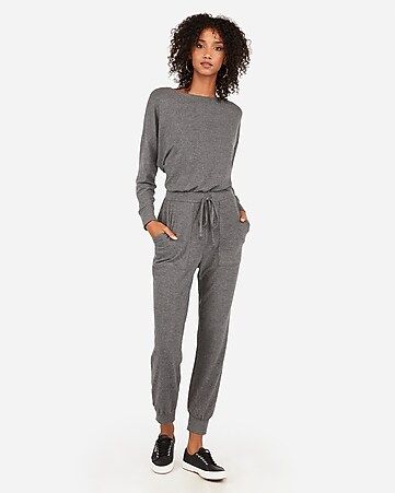 cozy long sleeve jumpsuit | Express