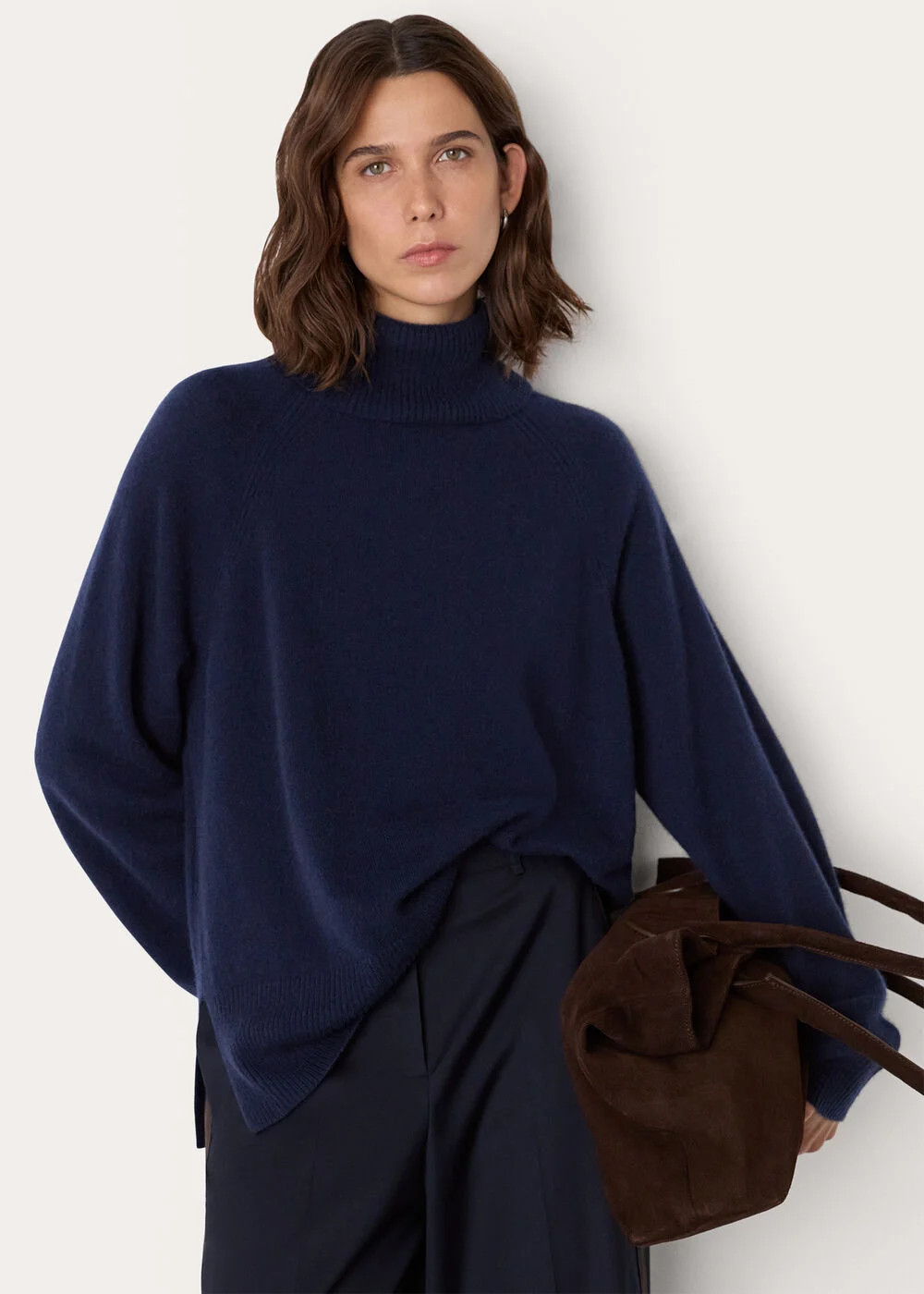 Navy Cashmere Roll Neck Jumper | Whistles | Whistles UK | | Whistles