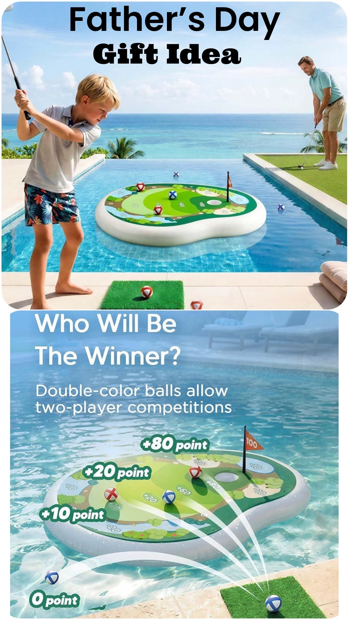 Father’s Day gift idea for the dad who’d rather be on the golf course ⛳️🏌️‍♂️

If Dad loves golf, this floating golf game is a hole-in-one for summer fun! Whether he's practicing his short game, challenging friends at the pool, or turning a backyard BBQ into a friendly competition, this inflatable golf target brings the golf course right to the water.

✔️ Floating fairway with built-in scoring
✔️ Adjustable golf club
✔️ Great for pool parties, vacations, and lake days
✔️ Fun for dads, grandpas, and golf-loving families

Perfect for the golfer who already has enough polos and golf balls. 😆

Tap to shop and surprise your favorite golf fanatic this Father’s Day! ⛳️💙

#LTKMens #FathersDayGiftGuide #GolfGifts #GolfLife #DadGiftIdeas #GolfDad #PoolPartyFun #SummerEssentials #GolfLover

#LTKSeasonal #LTKSaleAlert