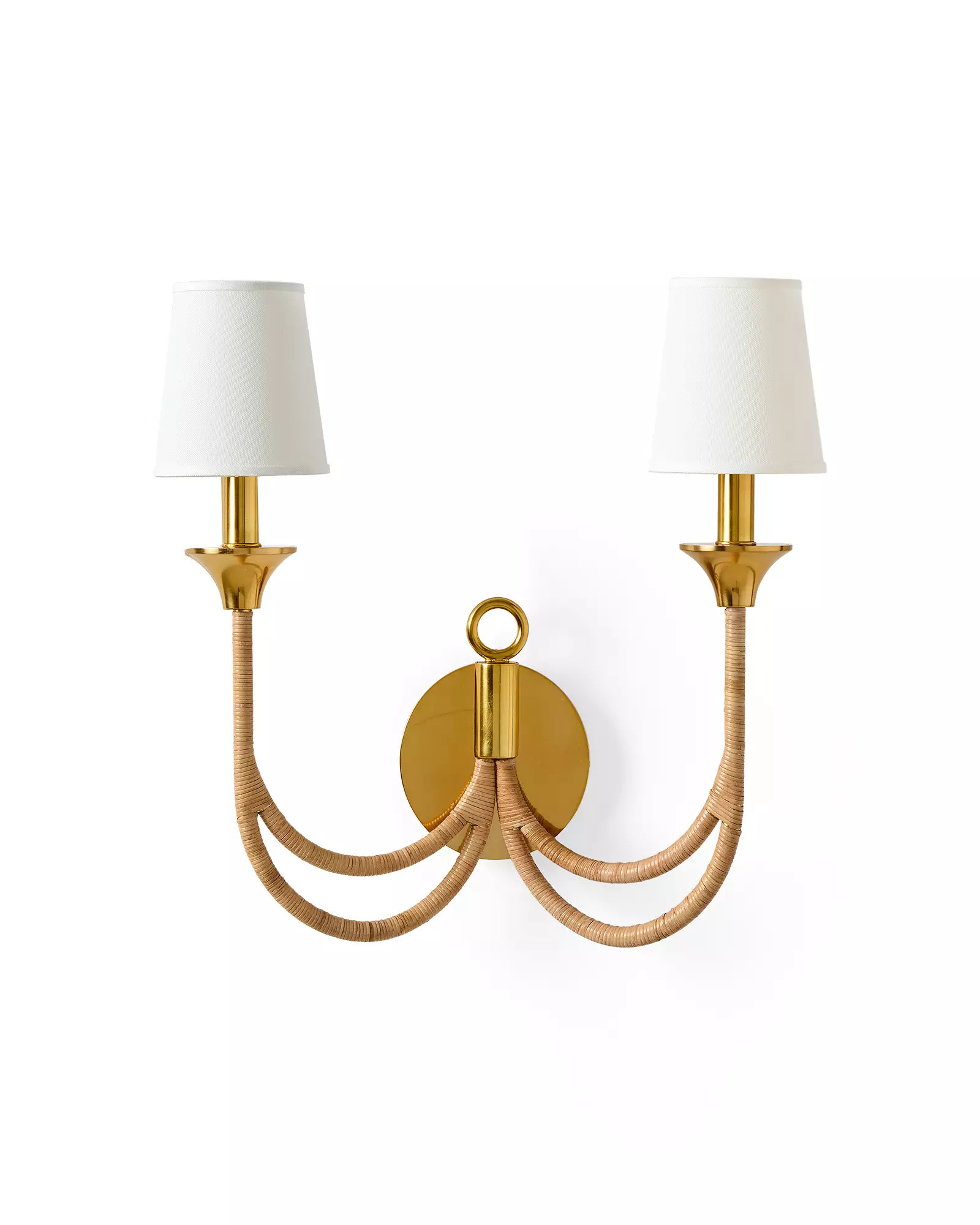 Carneros Rattan Double Sconce | Serena and Lily