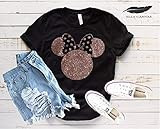 Disney Shirts for Woman, Minnie Mouse Gold Glitter Ears, Disneyland Trip Birthday Outfits, Cute T-sh | Amazon (US)