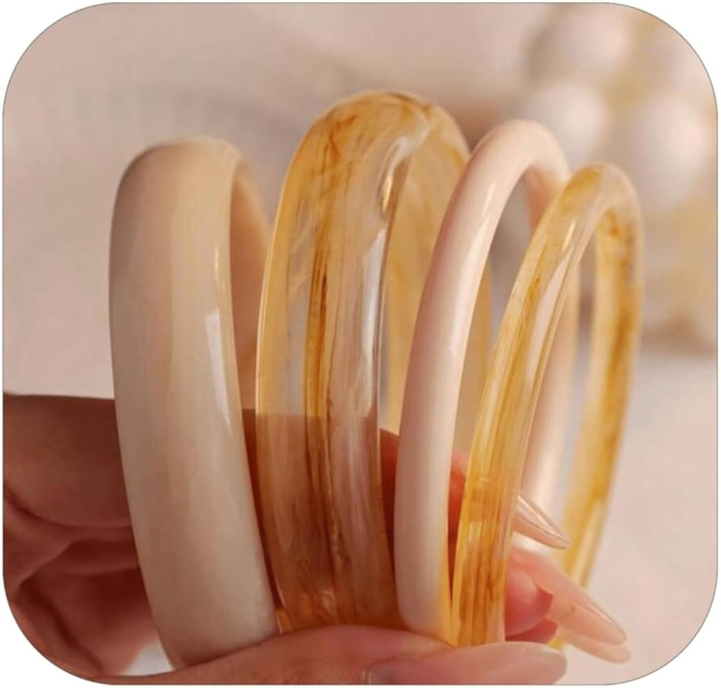 ÌF ME Acrylic Bangles Bracelets for Women, Irregular Acrylic Resin Chunky Bracelets Geometric Fa... | Amazon (US)