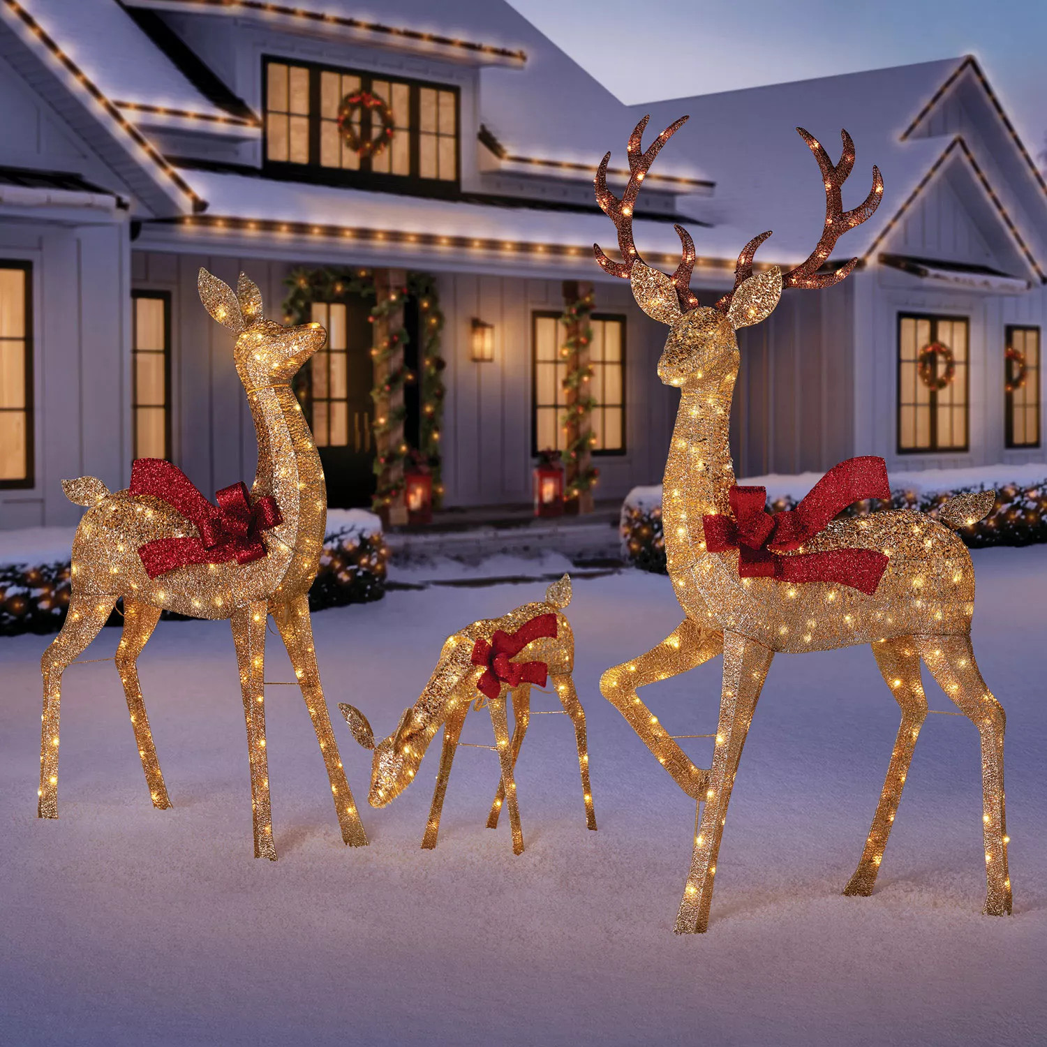 Member's Mark 3-Piece Pre-Lit Animated Deer Family | Sam's Club