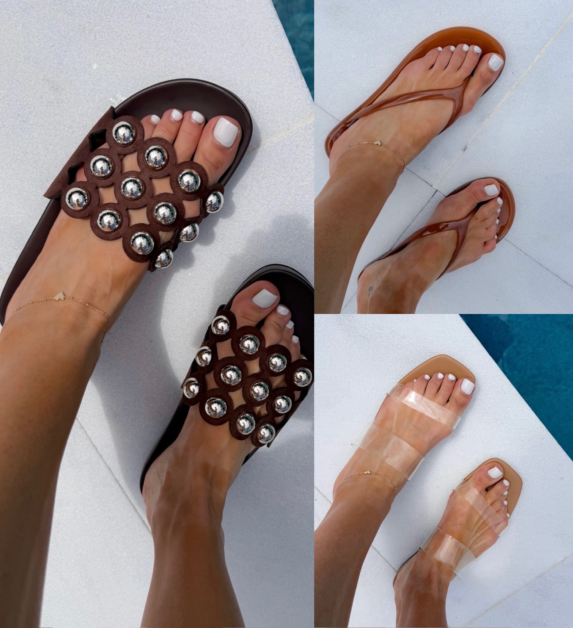 these sandals are so good. from everyday throw on flip flops to elevated statement slides, all under budget. easy to style with literally everything this summer

sandals, summer shoes, flat sandals, designer inspired, affordable fashion, vacation outfits, everyday outfit, beach style, neutral sandals, annabrstyle

#LTKSeasonal #LTKootd #LTKTravel