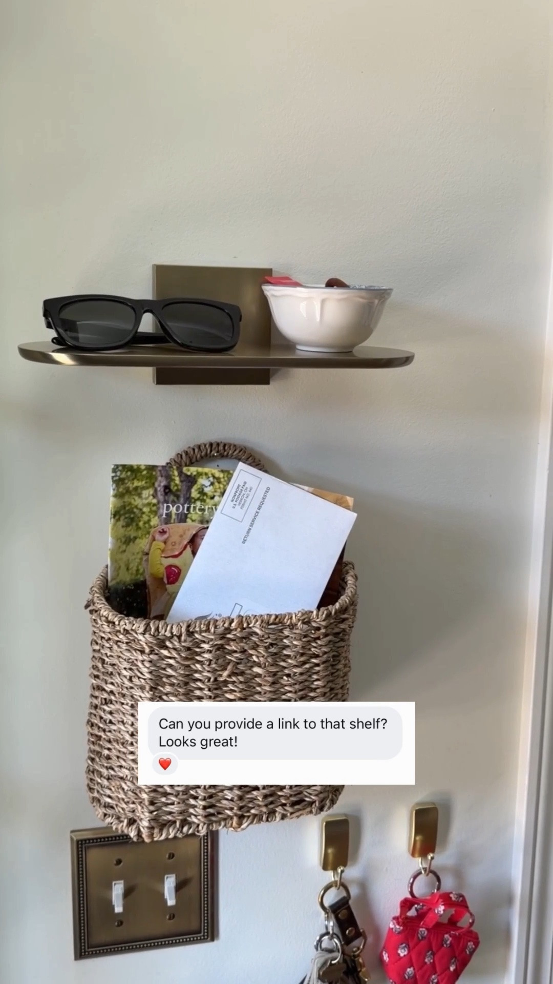 Command strip shelf for the win! It’s helped create a mini drop zone near our front door.

#LTKHome