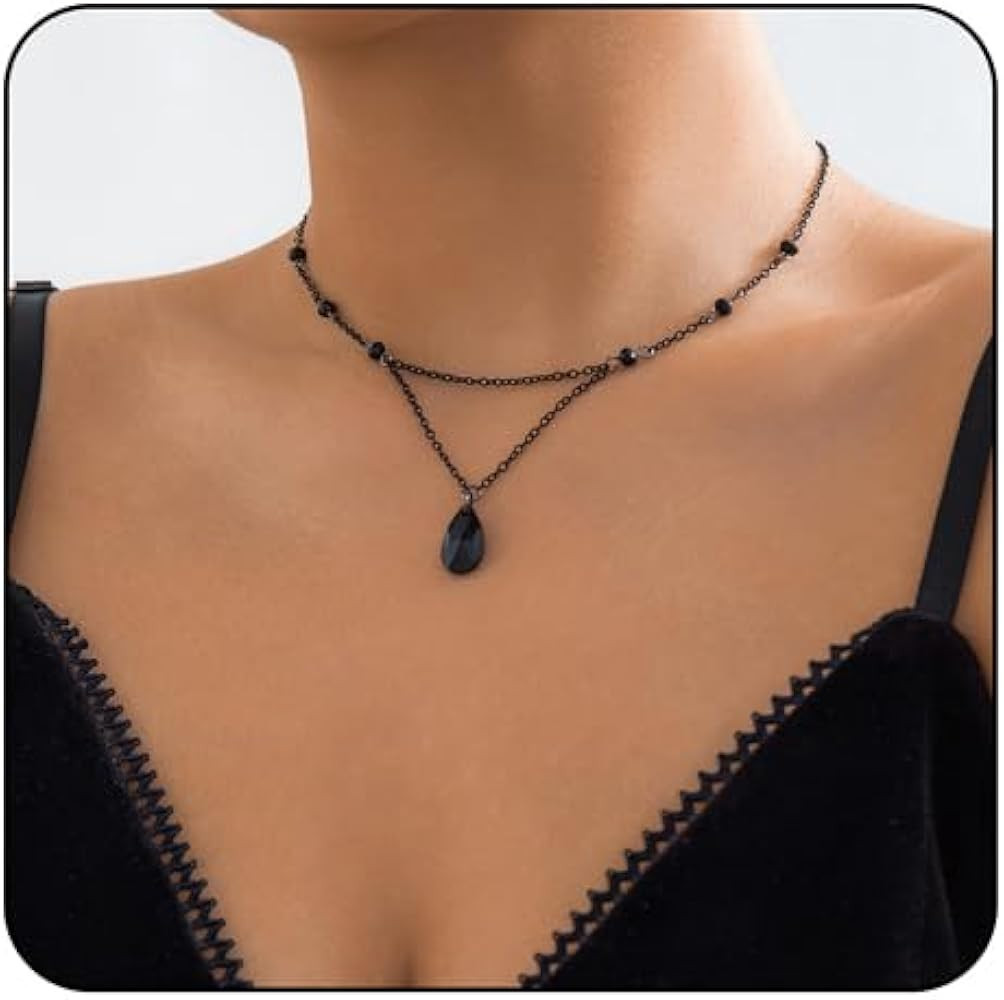 MIFYNN Vintage Gothic Blood Drop Tassel Pendant Necklace Red Water Drop Choker Necklace Punk Styl... | Amazon (US)