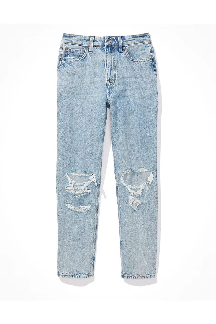 AE Mom Straight Jean Women's Crystal Ice 2 X-Short | American Eagle Outfitters (US & CA)