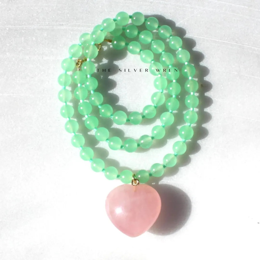 Beaded Necklace With Pink Heart Pendant, Handmade Beaded Necklace, Trending Jewelry, Colorful Nec... | Etsy (US)