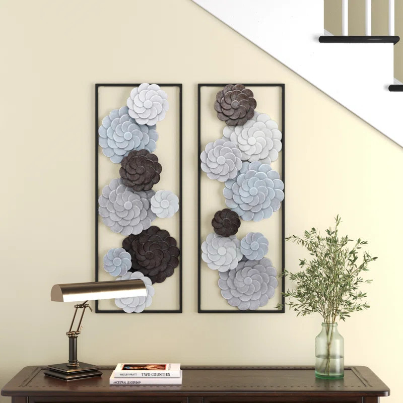 2 Piece Flowers Metal Wall Decor Set | Wayfair North America