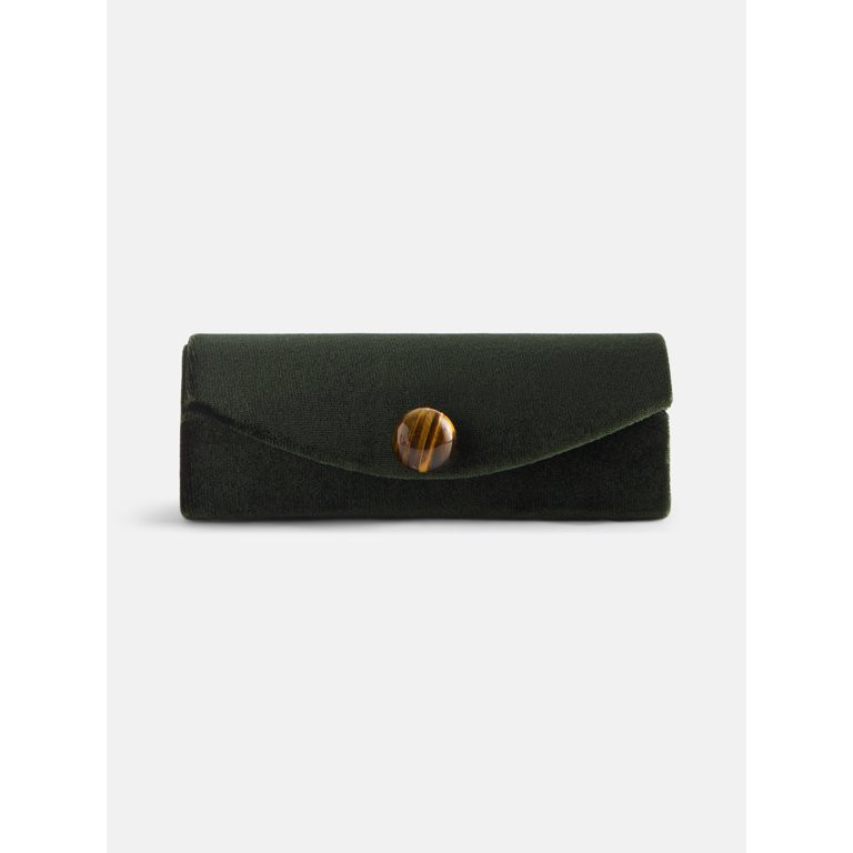 Scenario Women's Curved Faux Velvet Jewelry Organizer, Green | Walmart (US)