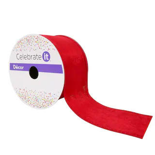 2.5" x 25ft. Red Velvet Wired Ribbon by Celebrate It™ | Michaels | Michaels Stores