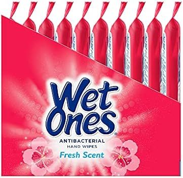 Wet Ones Antibacterial Hand Wipes, Fresh Scent, 20 Count (Pack of 10), Packaging May Vary | Amazon (US)