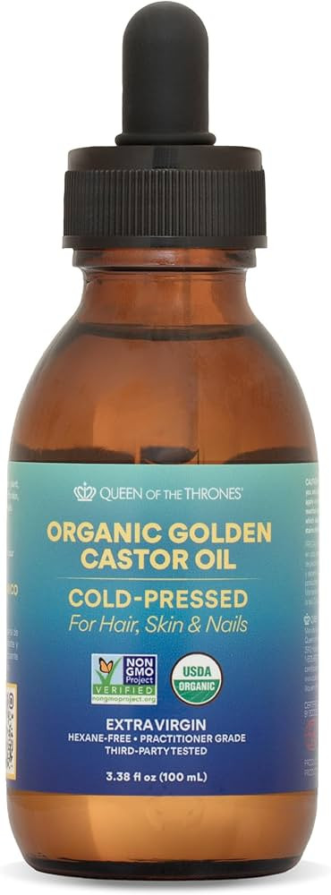QUEEN OF THE THRONES Organic Golden Castor Oil | 100% Pure for Hair, Skin, Nails, Brows & Lashes ... | Amazon (US)
