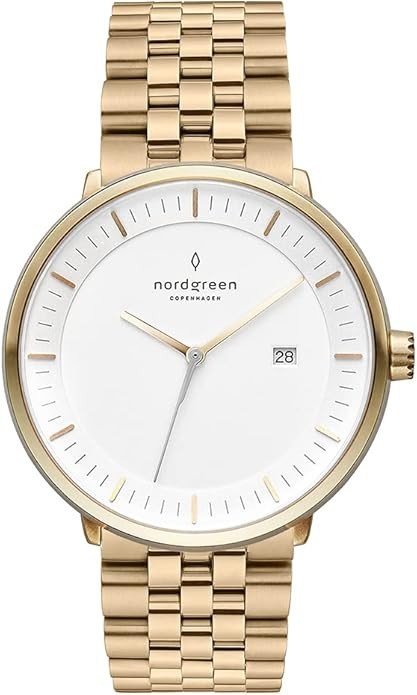 Nordgreen Philosopher Scandinavian Gold Watch with Interchangeable Straps | Amazon (US)