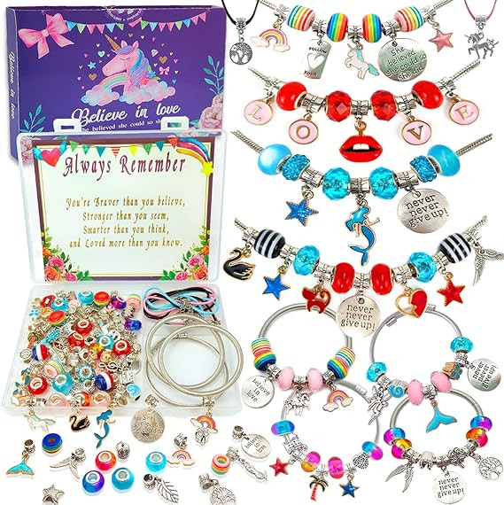 Charm Bracelet/Jewelry Making Kits for Kids Girls,Unicorn Birthday Gifts,Arts Crafts Toys for 5 6... | Amazon (US)