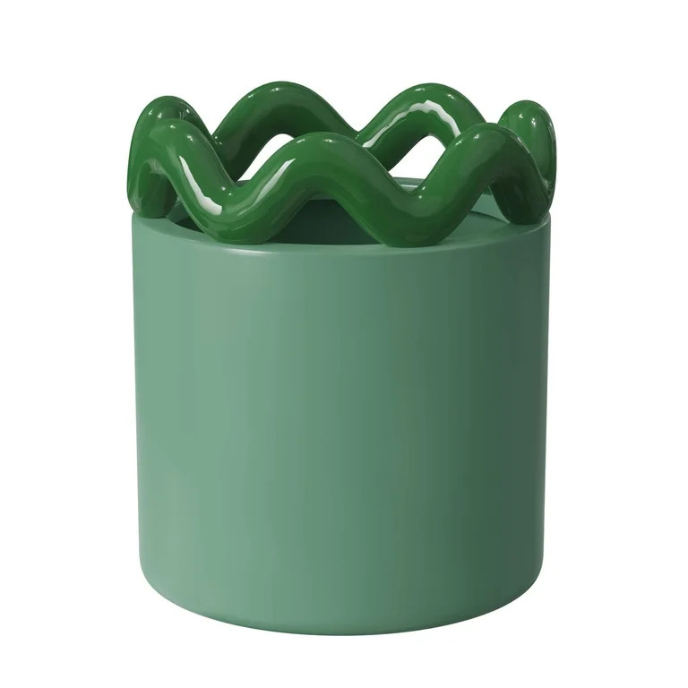 Mainstays Peyson 6" x 6" x 6.9" Round Green Lily Ceramic Planter | Walmart (US)