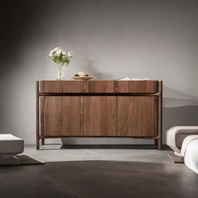 Modern Minimalist Retro Sideboard 47.24'' Solid Wood Sideboard | Wayfair Professional