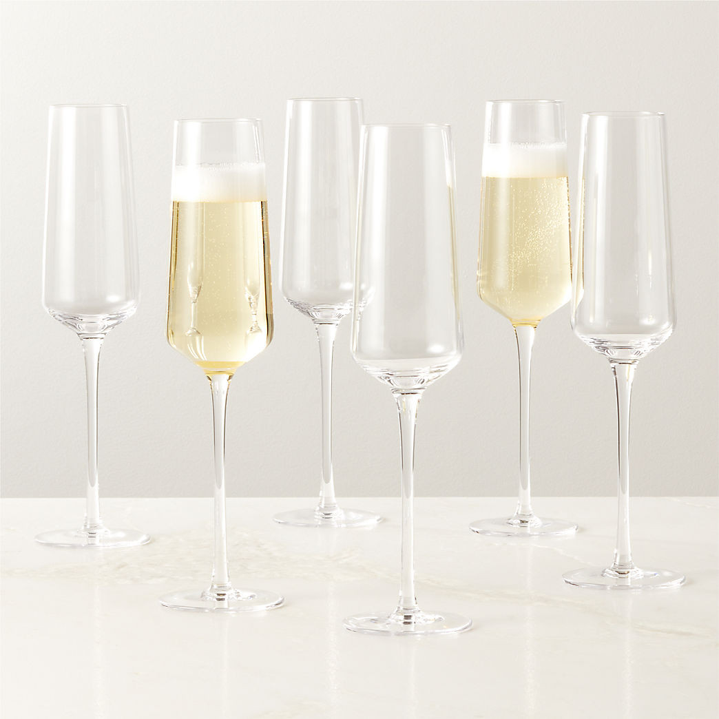 Muse Optic Fluted Champagne Flutes Set of 6 + Reviews | CB2 | CB2