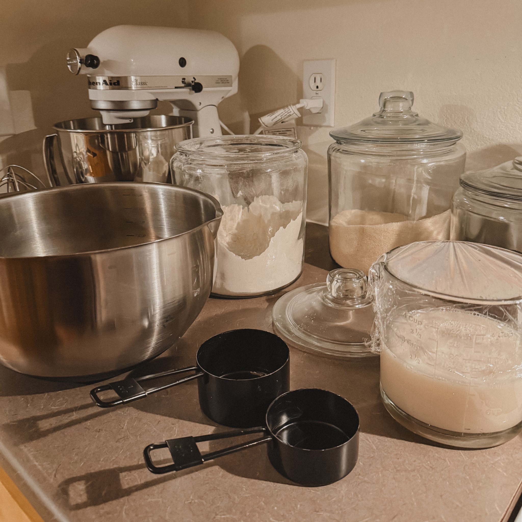 Late night mixing, to make a early morning loaf. All the essentials right here. 

#LTKdayinmylife #LTKfoodie #LTKmomlife