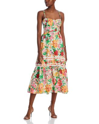 Floral Sketch White Midi Dress | Bloomingdale's (US)