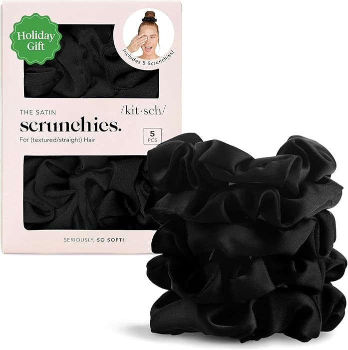 Kitsch Satin Scrunchies for Women – No Crease Hair Ties – Soft Satin Hair Scrunchies for Girl... | Amazon (US)