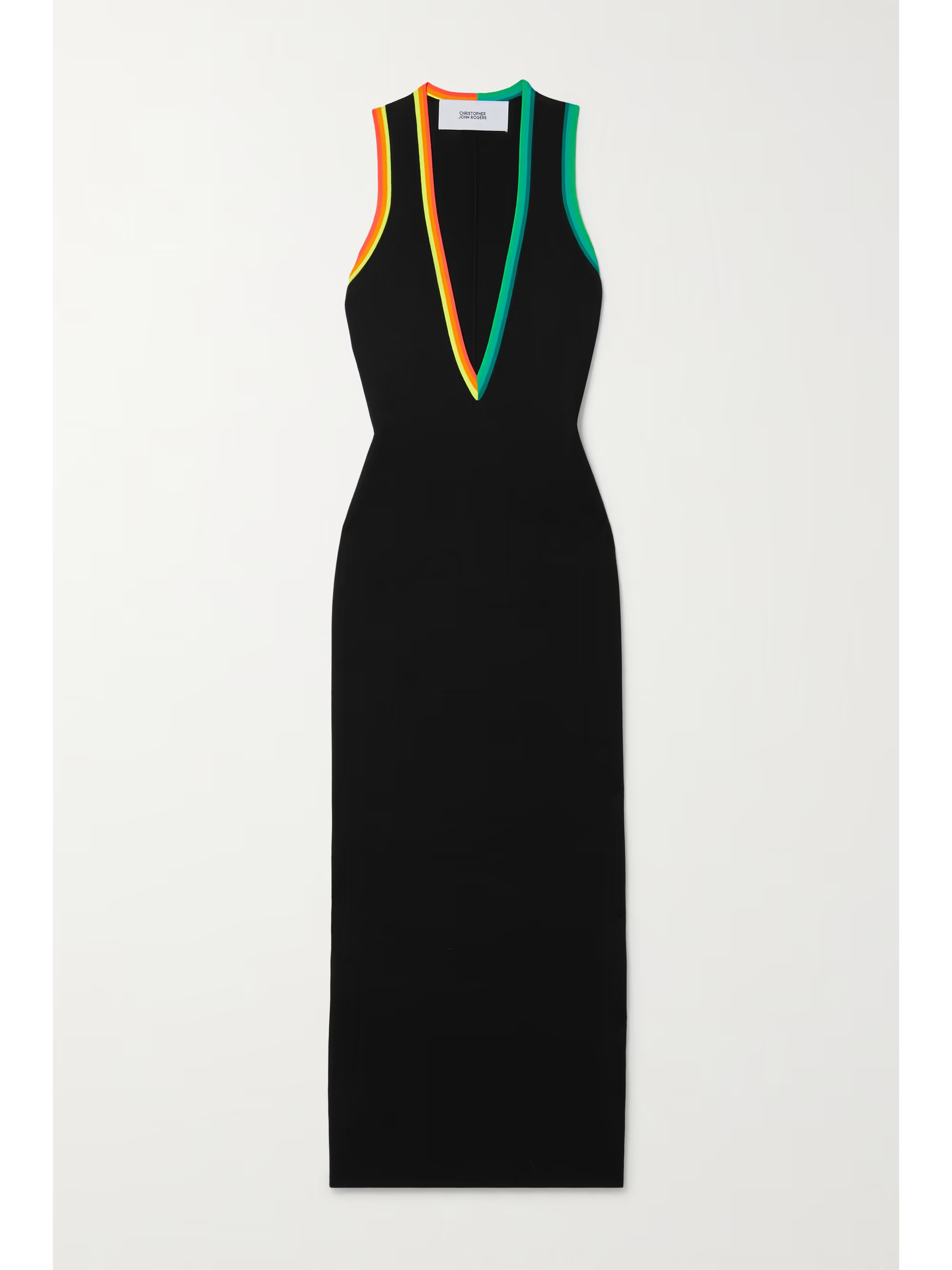 Black Striped stretch-jersey maxi dress | CHRISTOPHER JOHN ROGERS | NET-A-PORTER | NET-A-PORTER (UK & EU)