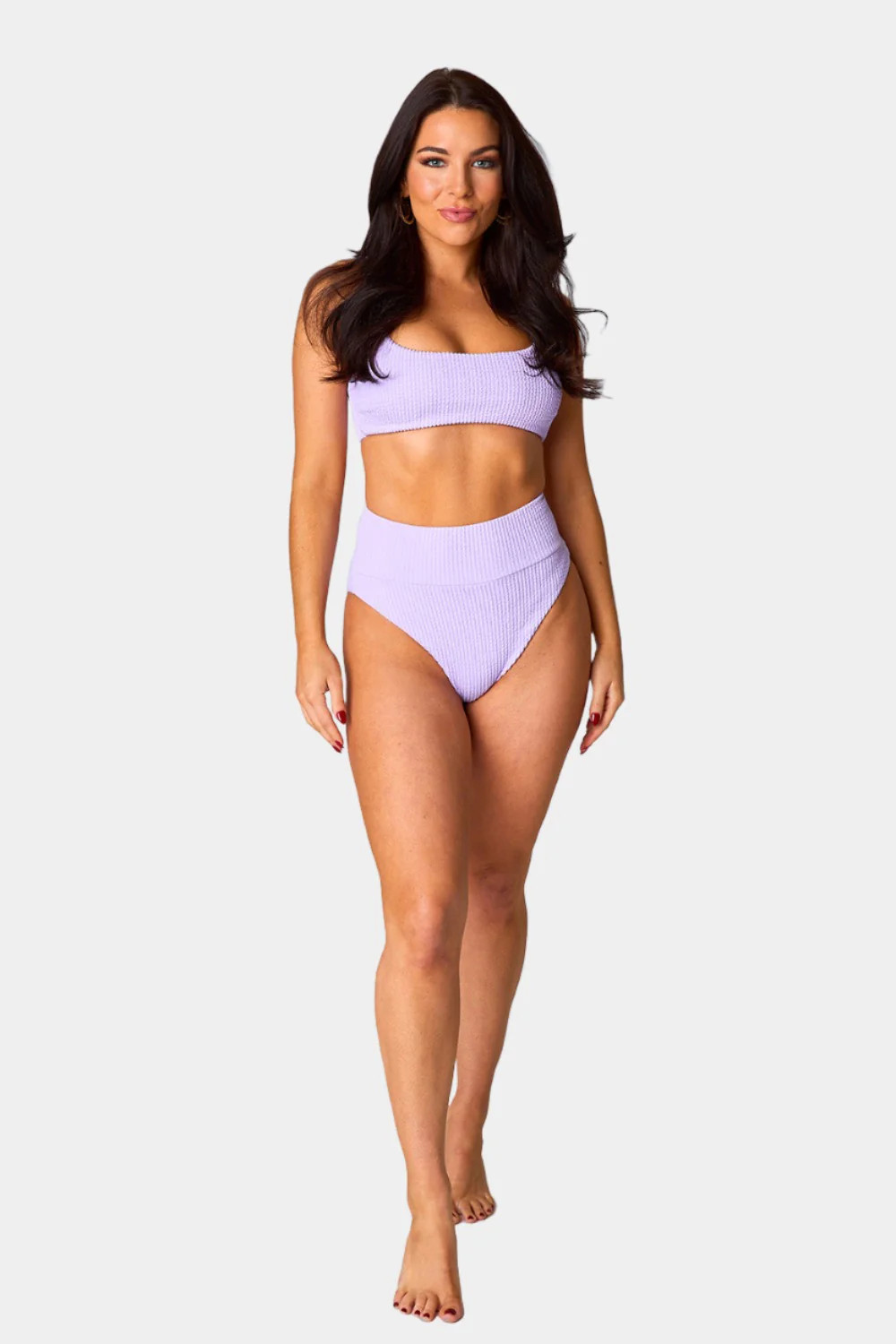 BuddyLove | Ora Scoop Neck High Waisted Bikini | Lavender | BuddyLove