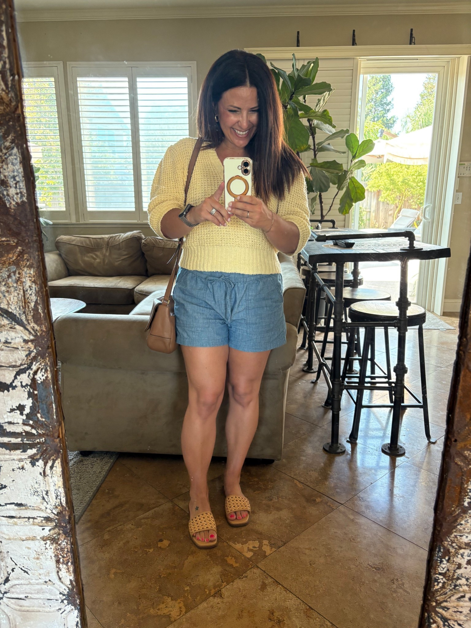 Happy Friday! Easy summer sweater, drawstring shorts, and sandals for lunch with the fam!

#LTKSeasonal #LTKPetite #LTKOver40