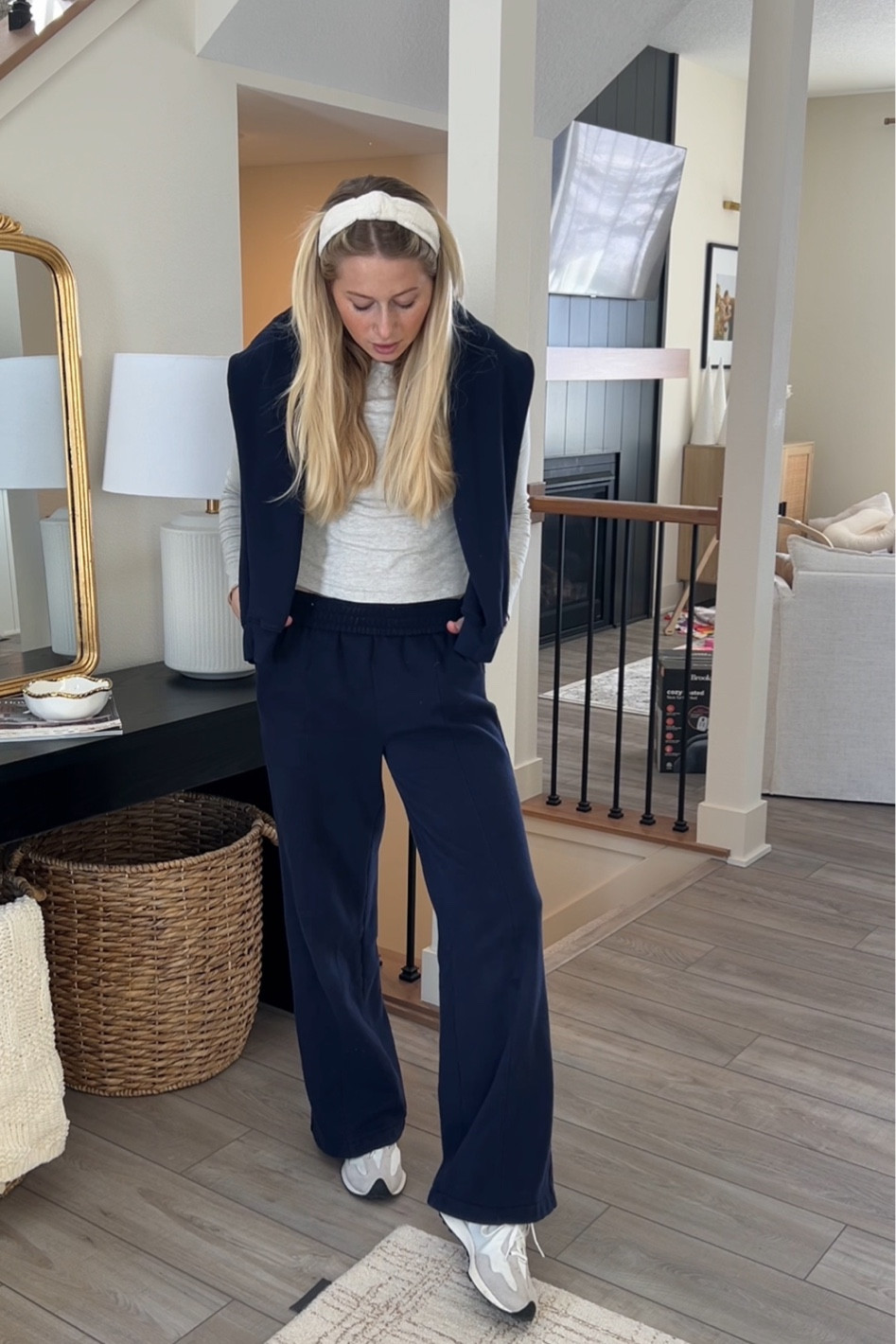 The set I’m wearing from gap is sold out so linking another one I have from there!!! Same material!