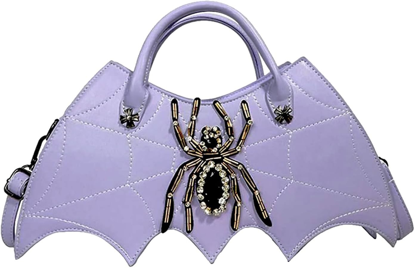 Women Spider Web Purse Novelty Bat Wing Shoulder Bag Unique Halloween Crossbody Bag PU Leather Ho... | Amazon (US)